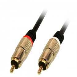 CBL COAX DOUBLE 2M Pro.fi.con black analog audio cable, άριστης ποιότητας ζεύγος μονών καλωδίων, αναλογικού σήματος, με επίχρυσα μεταλλικά αρσενικά φις RCA